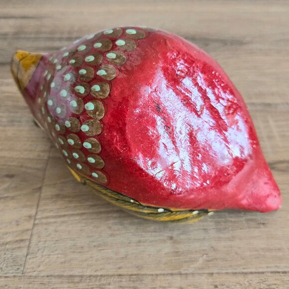 Mexican 5.5''tall paper mache hand painted Tonala bird. Traditional folk art. - Picture 7 of 9
